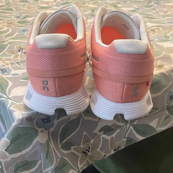 Women's Athletic Shoes in Peach and White - Picture 3 of 6